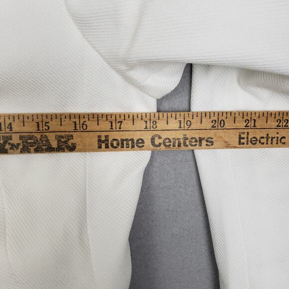 Calvin Klein Women's 6 Petite Black Trim White Blazer Jacket Old Money Aesthetic - Picture 3 of 8